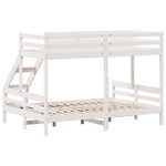 ZNTS Bunk Bed without Mattress 90x200/140x200 cm White Solid Wood 3207190