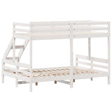 ZNTS Bunk Bed without Mattress 90x200/140x200 cm White Solid Wood 3207190