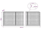 Gabion with 5 mm Wire and 5x5 cm Mesh 900x30x150 cm 3464196