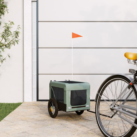 ZNTS Pet Bike Trailer Grey and Black Oxford Fabric&Iron 93909