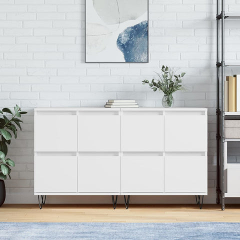 Sideboards 2 pcs White Engineered Wood 3190173