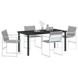 Garden Dining Set Folding 5 pcs White Textilene and steel 3379337