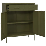 Storage Cabinet Olive Green Steel 80x35x101.5 cm 336153