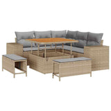 Garden Sofa Set with Cushion 8 pcs Beige and Light Grey 3363947