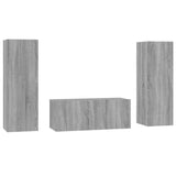 3 Piece TV Cabinet Set Grey Sonoma Engineered Wood 3120234