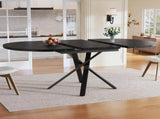 Round extendable table with marble look - 100 cm x 75.5 cm high - With sturdy N639P439338S
