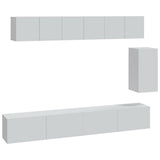 6 Piece TV Cabinet Set White Engineered Wood 3114614