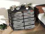 Chest of Ten Fabric Drawers - Charcoal Grey T3398P377781