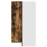 Hanging Cabinet with Door Smoked Oak and White 57 x 57 x 100 cm 884374