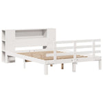 ZNTS Bookcase Bed without Mattress White 160x200cm Solid Wood Pine 3322715