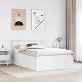 Bed Frame with Headboard White 150 x 200 cm Engineered Wood 3408564