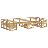 Outdoor Sofa Set 11 pcs White Solid Acacia Wood 3388318