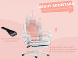 Racing Gaming Chair, Reclining PU Leather Computer Chair with Removable Rabbit Ears, Footrest, T3398P329883