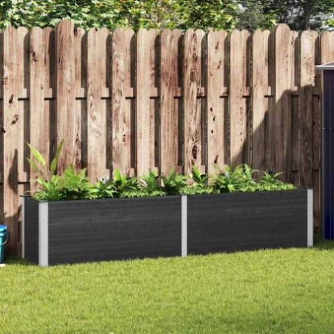Garden Raised Bed 250x50x91 cm WPC Grey 49058