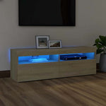 TV Cabinet with LED Lights Sonoma Oak 120x35x40 cm 804376