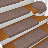 Stair Mats 15 pcs 65x21x4 cm Brown Rectangular Edge 326196