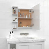 Mirror Cabinet with LED High Gloss White 70x16.5x60 cm 808879