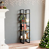 806425 4-Tier Book Cabinet 40x30x140 cm Solid Wood Pine