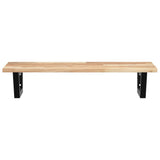 Basin Shelf Wall Mounted Steel and Solid Wood Acacia 3302671