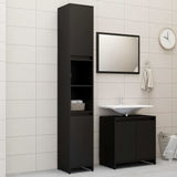 ZNTS 3 Piece Bathroom Furniture Set Black Engineered Wood 3056935