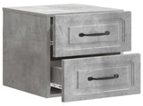 Wall-Mounted Bedside Cabinet with Drawer 2 pcs Concrete Grey 899322
