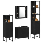 Bathroom Furniture Set with Door 4 pcs Black 33 x 33 x 185.5 cm 3334429
