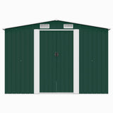 Garden Shed 257x298x178 cm Metal Green 143340