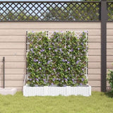 Garden Planter 3 pcs White 120 x 40 x 125.5 cm Plastic 42002907