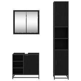 Bathroom Furniture Set 3 pcs Black Oak Engineered Wood 3402362