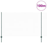 Welded Wire Fence 100 x 1.4 m PVC-Coated Steel Green 3336796