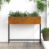 Raised Garden Planter Rusty 100 x 26 x 82 cm Steel 865882