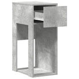 ZNTS Computer Tower Stand with Drawer Concrete Grey 30x44x74 cm 858734