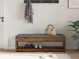 Hall Bench Old Wood 103 x 38 x 45 cm Engineered Wood and Fabric 891590