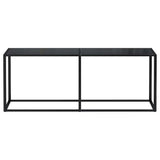Console Table Black Tempered Glass, Powder-Coated Steel Large 331687