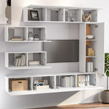 Tv Cabinet Set Set of 7 White Engineered Wood Medium to Large 3114558