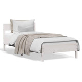 Bed Frame without Mattress White 90x190 cm Single Solid Wood Pine 842779