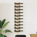 Wall-mounted Wine Rack for 10 Bottles Gold Metal 340905
