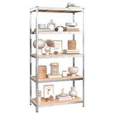 5-Layer Storage Shelf Silver Steel&Engineered Wood 152882