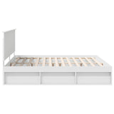 Bed Frame with Headboard White 200 x 200 cm Solid Pine Wood 3410965