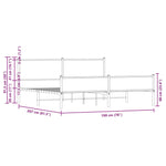 Metal Bed Frame without Mattress Brown Oak 193x203 cm 3301417