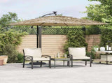 Garden Parasol with with LEDs and Steel Pole Brown 269x269x235 cm 4005087