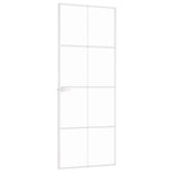 Interior Door White 76x201,5 cm Tempered Glass&Aluminium Slim 153670
