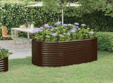 Garden Raised Bed Galvanised Steel 152x80x68 cm Brown 318950