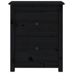 Bedside Cabinets 2 pcs Black 50x35x61.5 cm Solid Wood Pine 813688