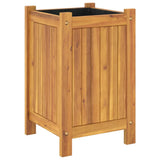 Garden Planter with Liner 31x31x50 cm Solid Wood Acacia 366430