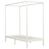 Canopy Bed Frame without Mattress White Solid Wood 90x200 cm 283262