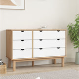 Drawer Cabinet OTTA Brown&White 111x43x73.5cm Solid Wood Pine 348587