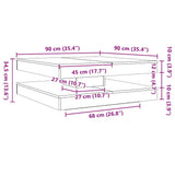 Coffee Table 360-Degree Rotatable White 90x90x34.5 cm 3321351
