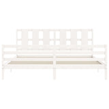 Bed Frame without Mattress White Super King Size Solid Wood 3194132