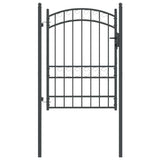 Fence Gate with Lock Grey 170 x 100 cm Powder-coated steel 42008975
